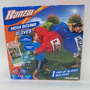 Banzai Mega Boxing Gloves Inflatable 1 PAIR Outdoor Toy Kids Red Blue Giant Fun